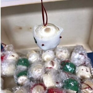 Lot of 31 Vintage Handmade Needle-Point Cross-Stitch‎ Christmas Tree Ornaments